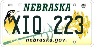 NE license plate XIQ223