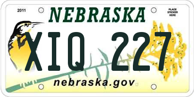 NE license plate XIQ227