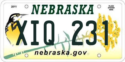 NE license plate XIQ231