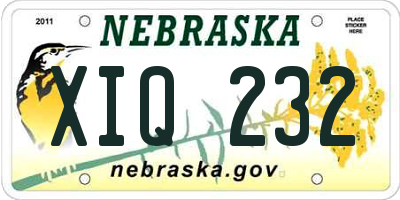 NE license plate XIQ232