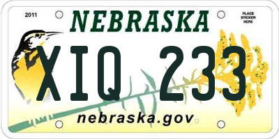 NE license plate XIQ233