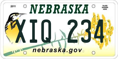NE license plate XIQ234