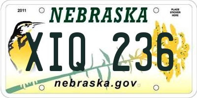 NE license plate XIQ236