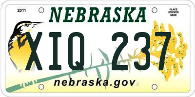 NE license plate XIQ237