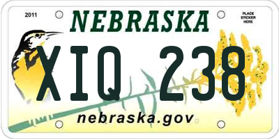 NE license plate XIQ238