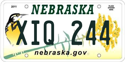 NE license plate XIQ244
