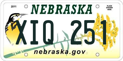NE license plate XIQ251