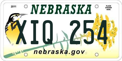 NE license plate XIQ254