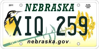 NE license plate XIQ259