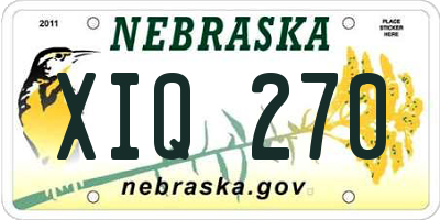 NE license plate XIQ270