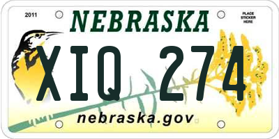 NE license plate XIQ274