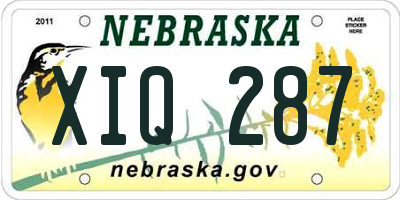 NE license plate XIQ287