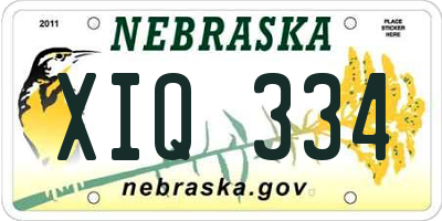 NE license plate XIQ334