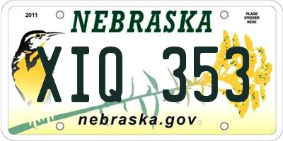 NE license plate XIQ353