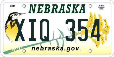 NE license plate XIQ354