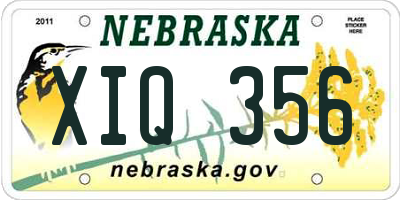 NE license plate XIQ356