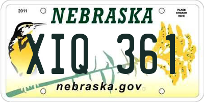 NE license plate XIQ361