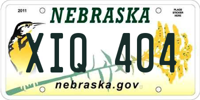 NE license plate XIQ404