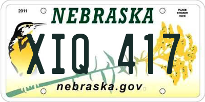 NE license plate XIQ417