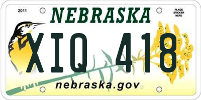NE license plate XIQ418