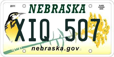 NE license plate XIQ507