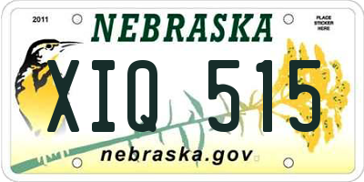 NE license plate XIQ515