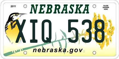 NE license plate XIQ538