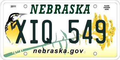 NE license plate XIQ549