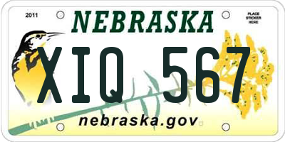 NE license plate XIQ567