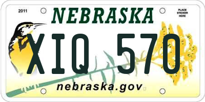 NE license plate XIQ570