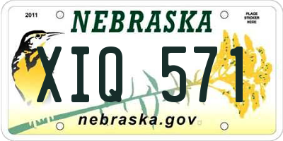 NE license plate XIQ571