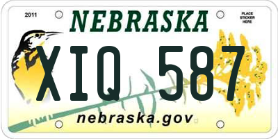 NE license plate XIQ587