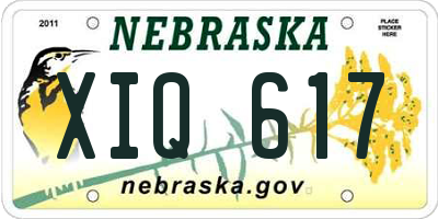 NE license plate XIQ617