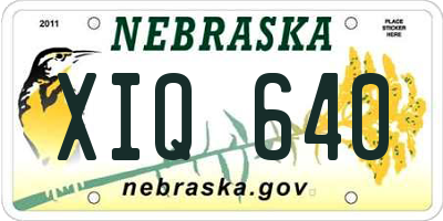 NE license plate XIQ640