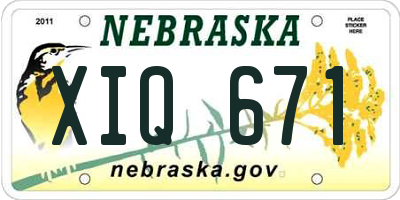 NE license plate XIQ671