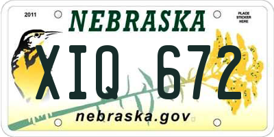 NE license plate XIQ672