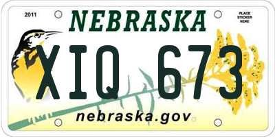 NE license plate XIQ673