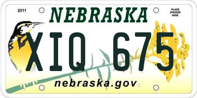 NE license plate XIQ675