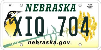 NE license plate XIQ704