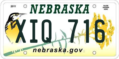 NE license plate XIQ716