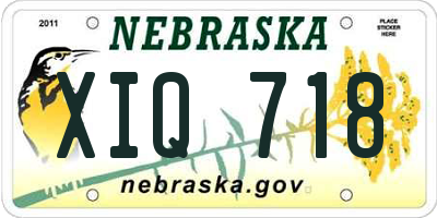 NE license plate XIQ718