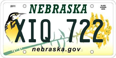 NE license plate XIQ722
