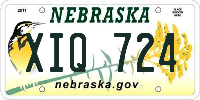 NE license plate XIQ724