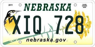 NE license plate XIQ728