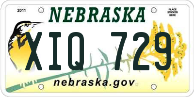 NE license plate XIQ729