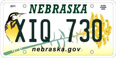 NE license plate XIQ730