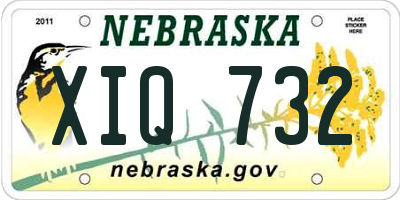 NE license plate XIQ732
