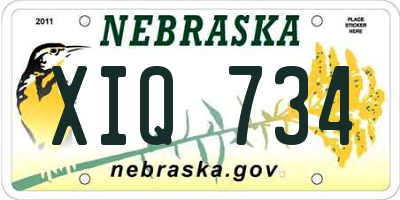 NE license plate XIQ734