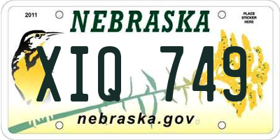 NE license plate XIQ749