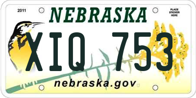 NE license plate XIQ753